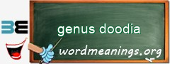 WordMeaning blackboard for genus doodia